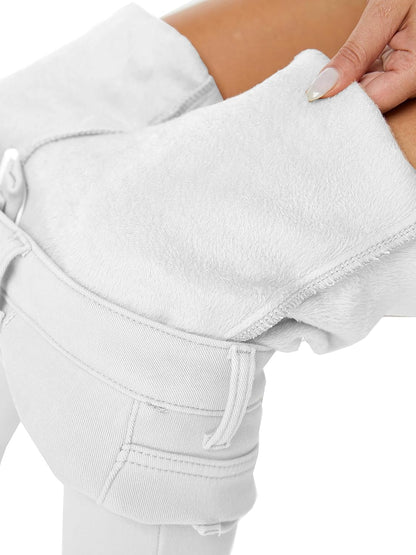 Women's Winter Fleece Lined Sherpa Thermal Skinny Pants Casual Warm Trousers