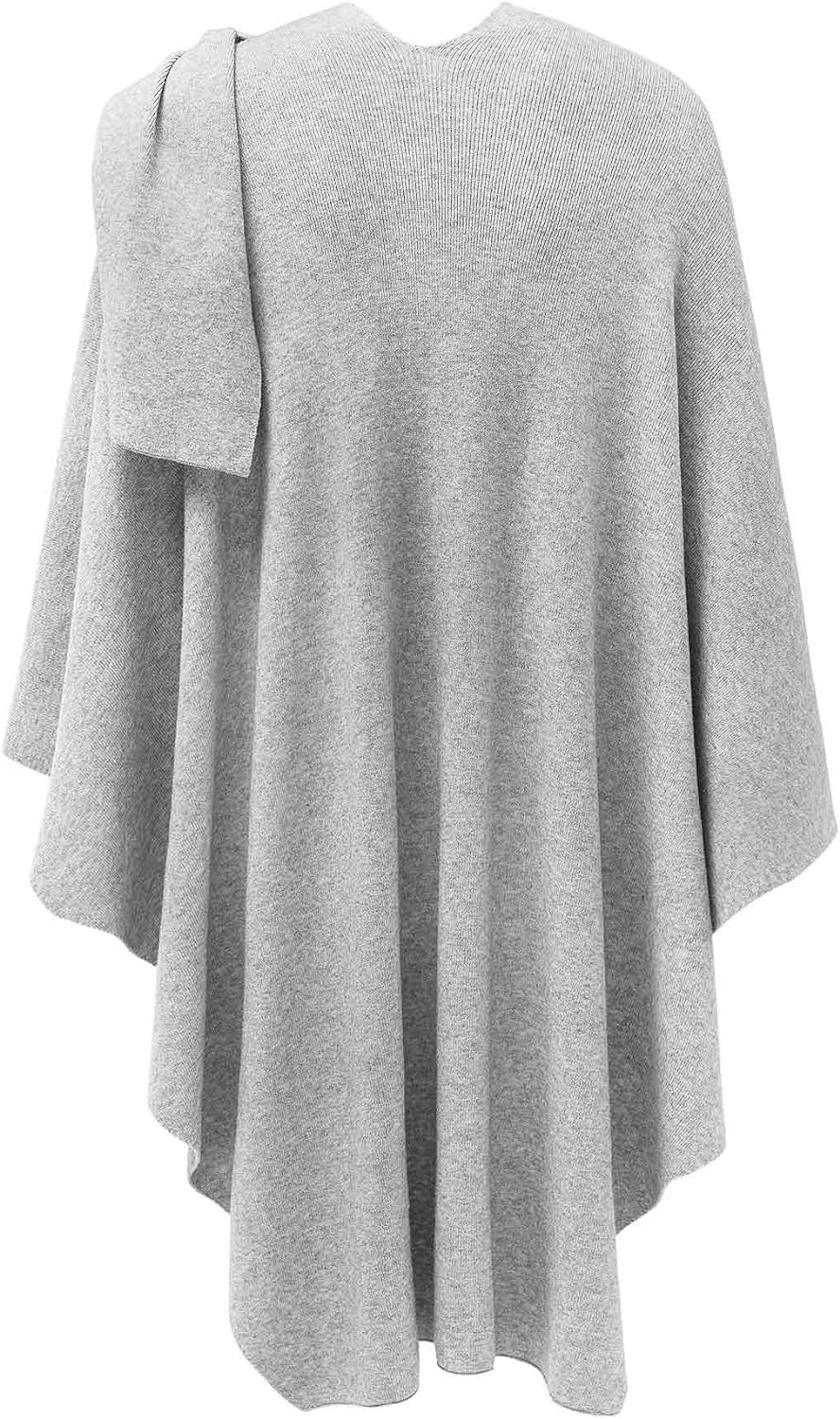 Womens Large Cross Front Poncho Sweater Wrap Topper Knitted Elegant Shawls Cape for Fall Winter