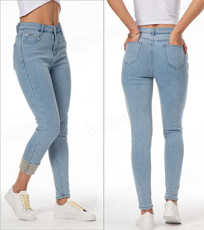 Women's Winter Fleece Lined Sherpa Thermal Skinny Pants Casual Warm Trousers