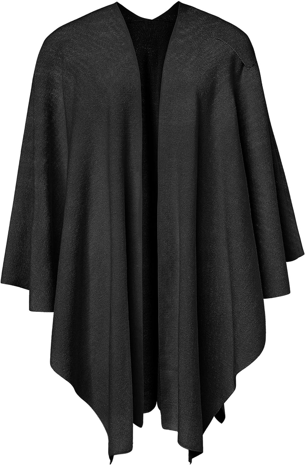 Womens Large Cross Front Poncho Sweater Wrap Topper Knitted Elegant Shawls Cape for Fall Winter