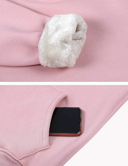 Women's Winter Hoodies Pullover Sherpa Fleece Warm Heavyweight Sweatshirt