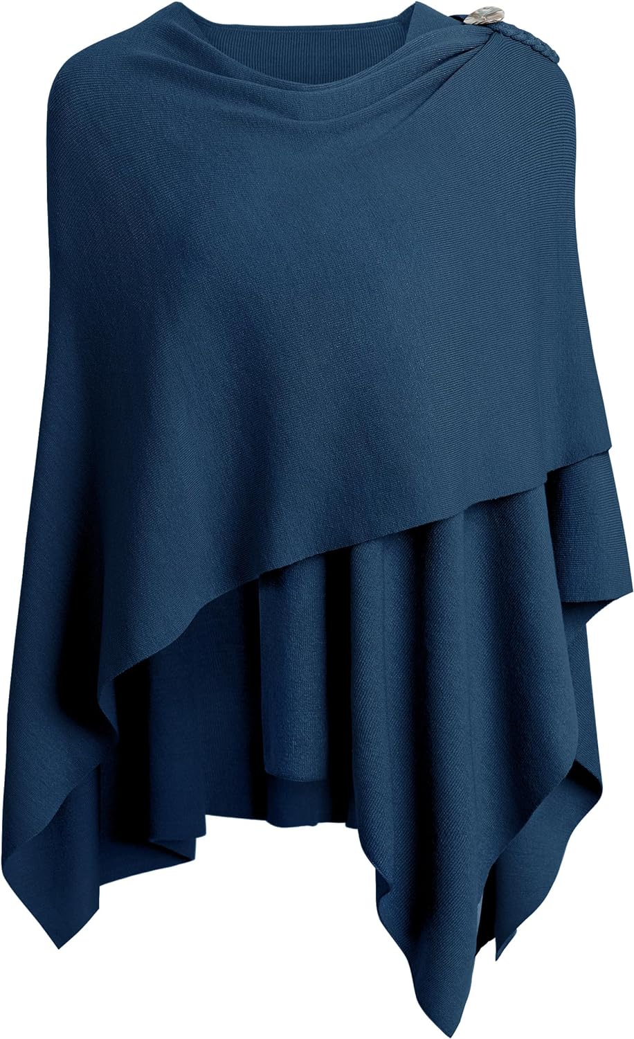 Womens Large Cross Front Poncho Sweater Wrap Topper Knitted Elegant Shawls Cape for Fall Winter