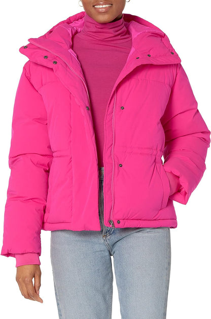 Women's Short Waisted Puffer Jacket (Available in Plus Size)