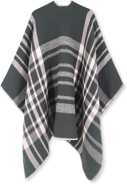 Women's Shawl Wrap Poncho Ruana Cape Open Front Cardigan Shawls for Fall Winter