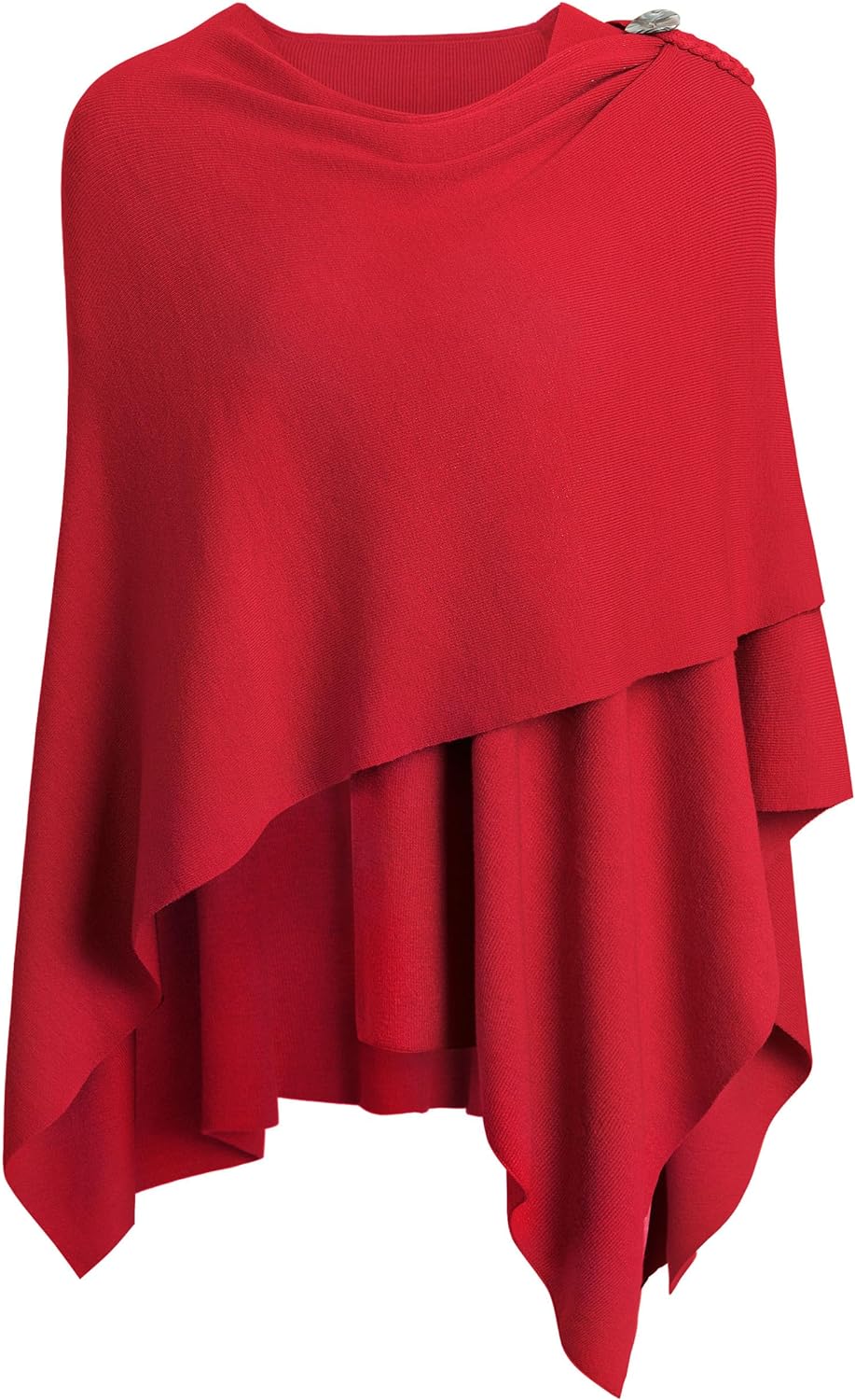 Womens Large Cross Front Poncho Sweater Wrap Topper Knitted Elegant Shawls Cape for Fall Winter