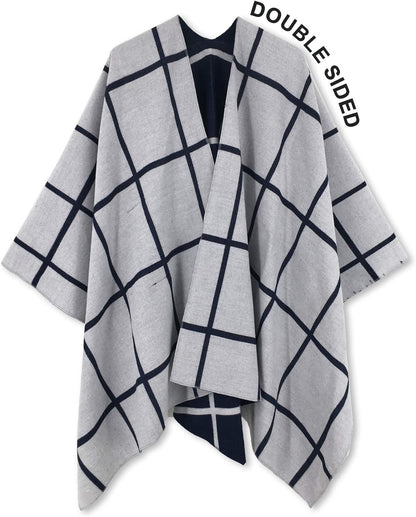 Women's Shawl Wrap Poncho Ruana Cape Open Front Cardigan Shawls for Fall Winter