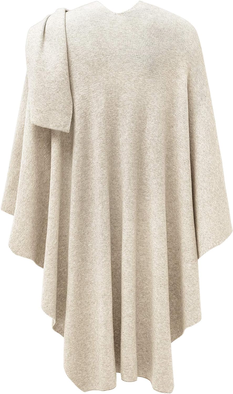 Womens Large Cross Front Poncho Sweater Wrap Topper Knitted Elegant Shawls Cape for Fall Winter