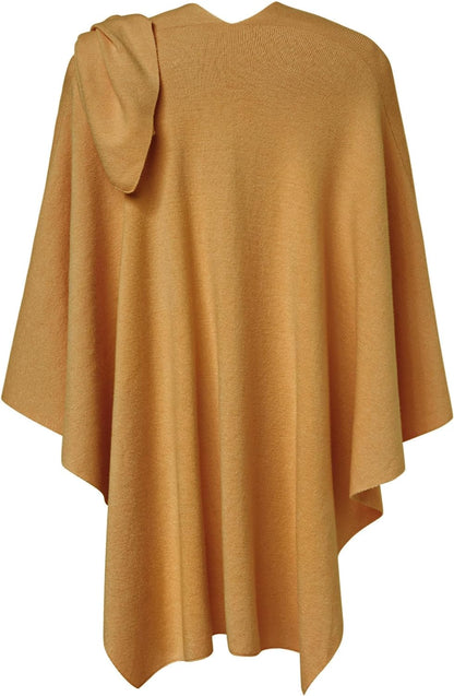 Womens Large Cross Front Poncho Sweater Wrap Topper Knitted Elegant Shawls Cape for Fall Winter