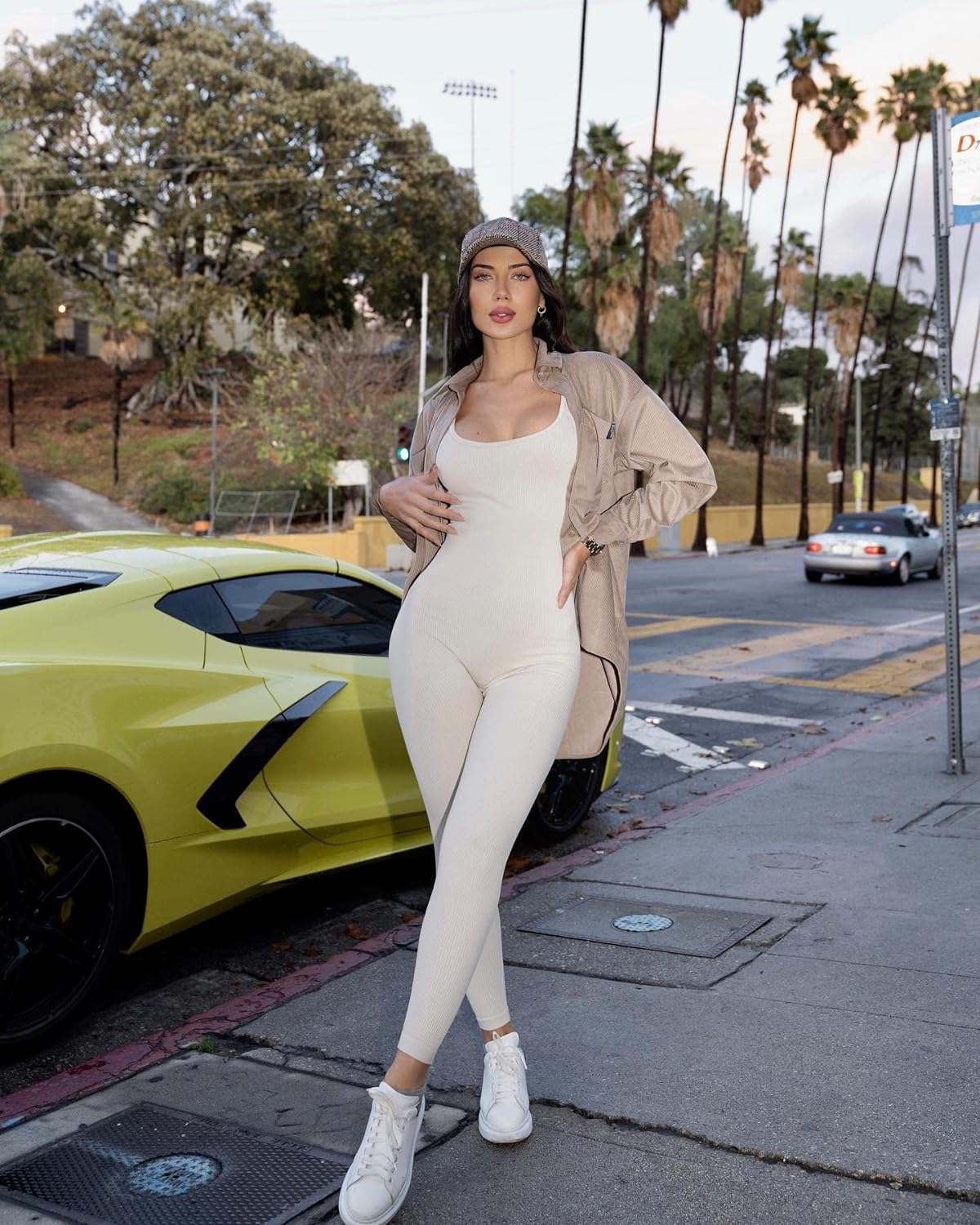 Women's Yoga Ribbed One Piece Tank Tops Rompers Sleeveless Exercise Jumpsuits