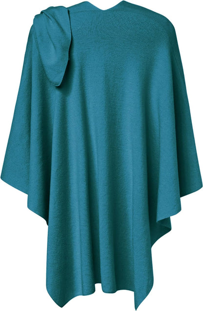 Womens Large Cross Front Poncho Sweater Wrap Topper Knitted Elegant Shawls Cape for Fall Winter