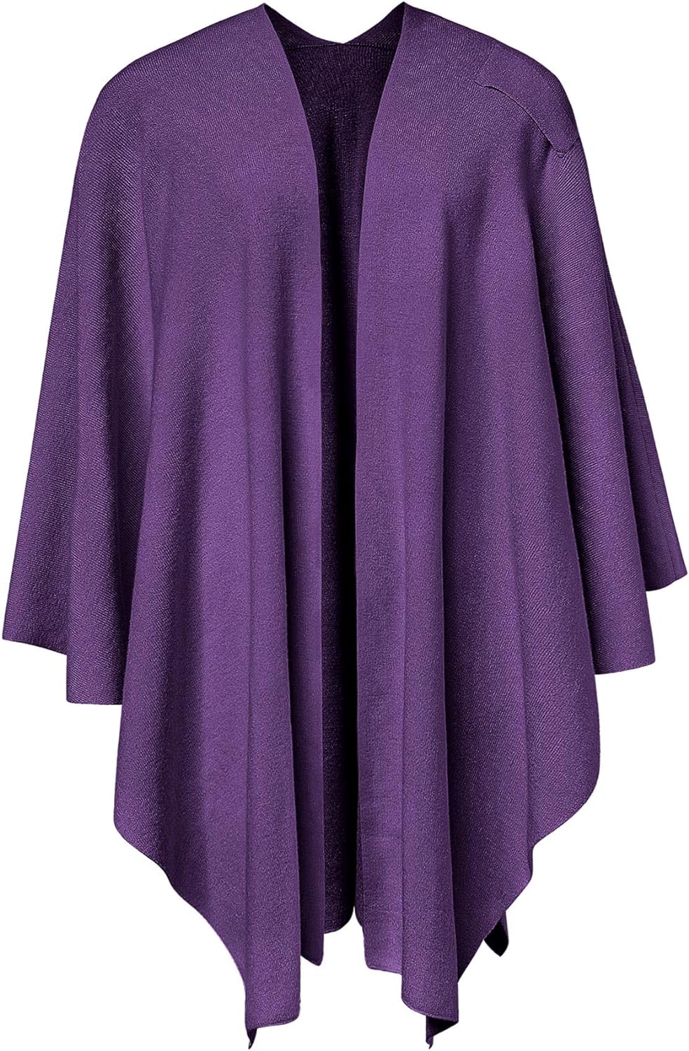 Womens Large Cross Front Poncho Sweater Wrap Topper Knitted Elegant Shawls Cape for Fall Winter