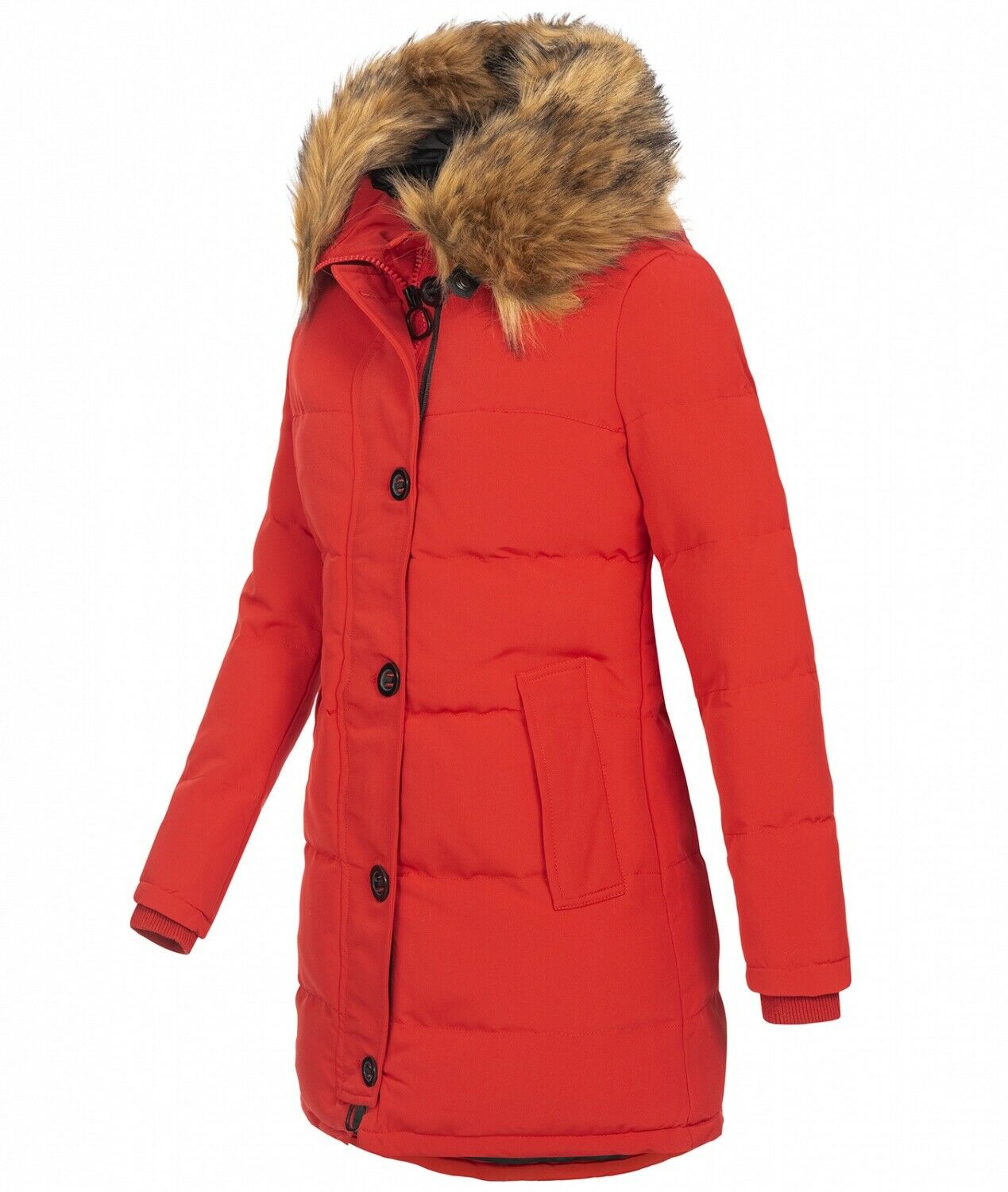 Fashion ladies parka coat with fur collar