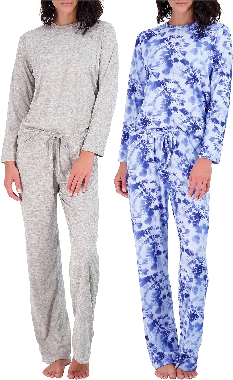 2 Pack: Women’s Pajama Set Super-Soft Short & Long Sleeve Top With Pants (Available In Plus Size)