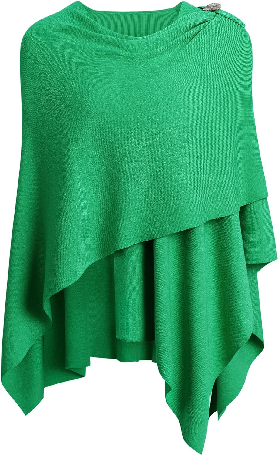 Womens Large Cross Front Poncho Sweater Wrap Topper Knitted Elegant Shawls Cape for Fall Winter