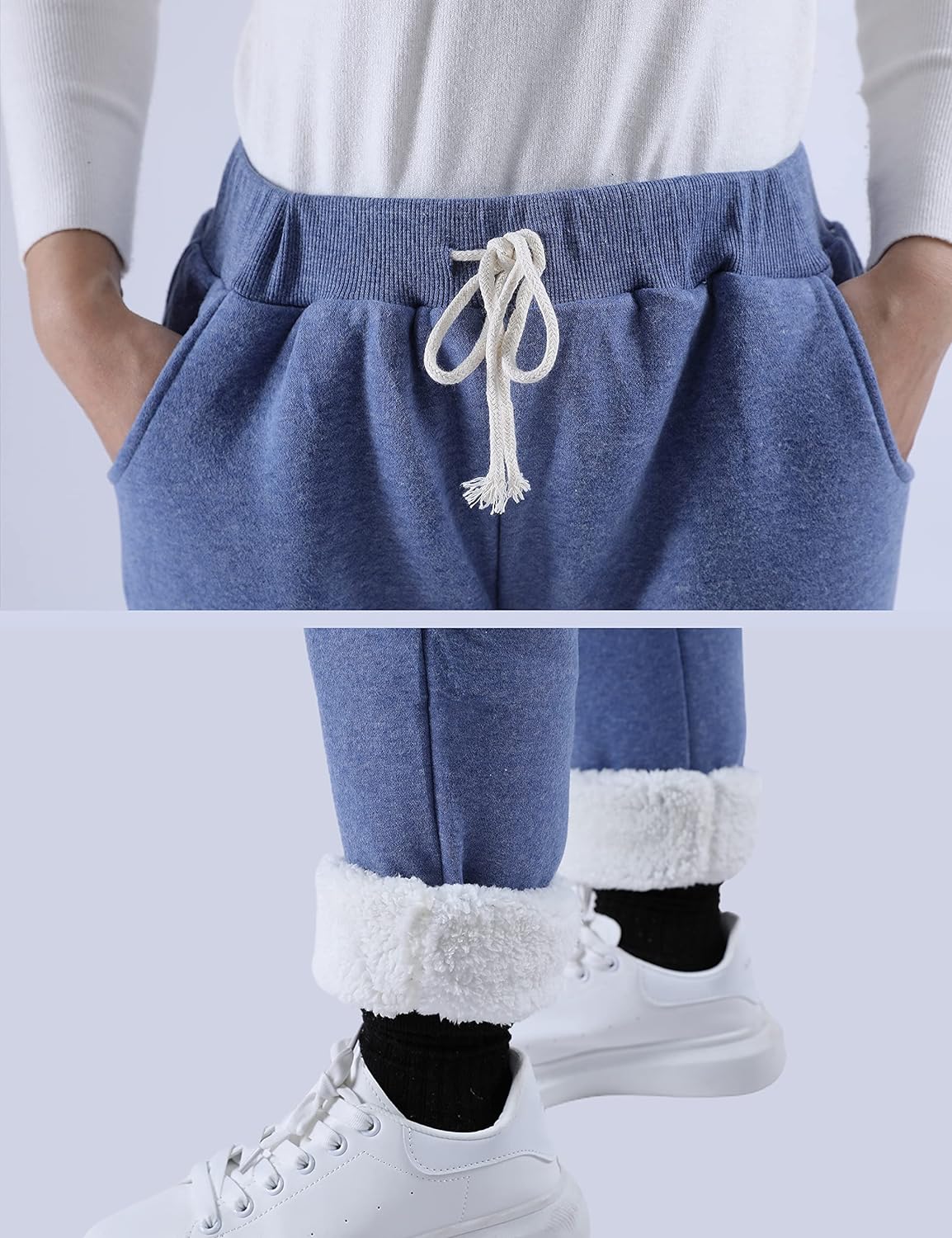 Women's Winter Warm Athletic Sweatpants Sherpa Lined Joggers Fleece Pants