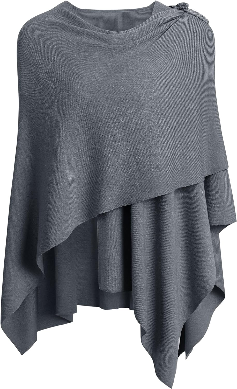 Womens Large Cross Front Poncho Sweater Wrap Topper Knitted Elegant Shawls Cape for Fall Winter