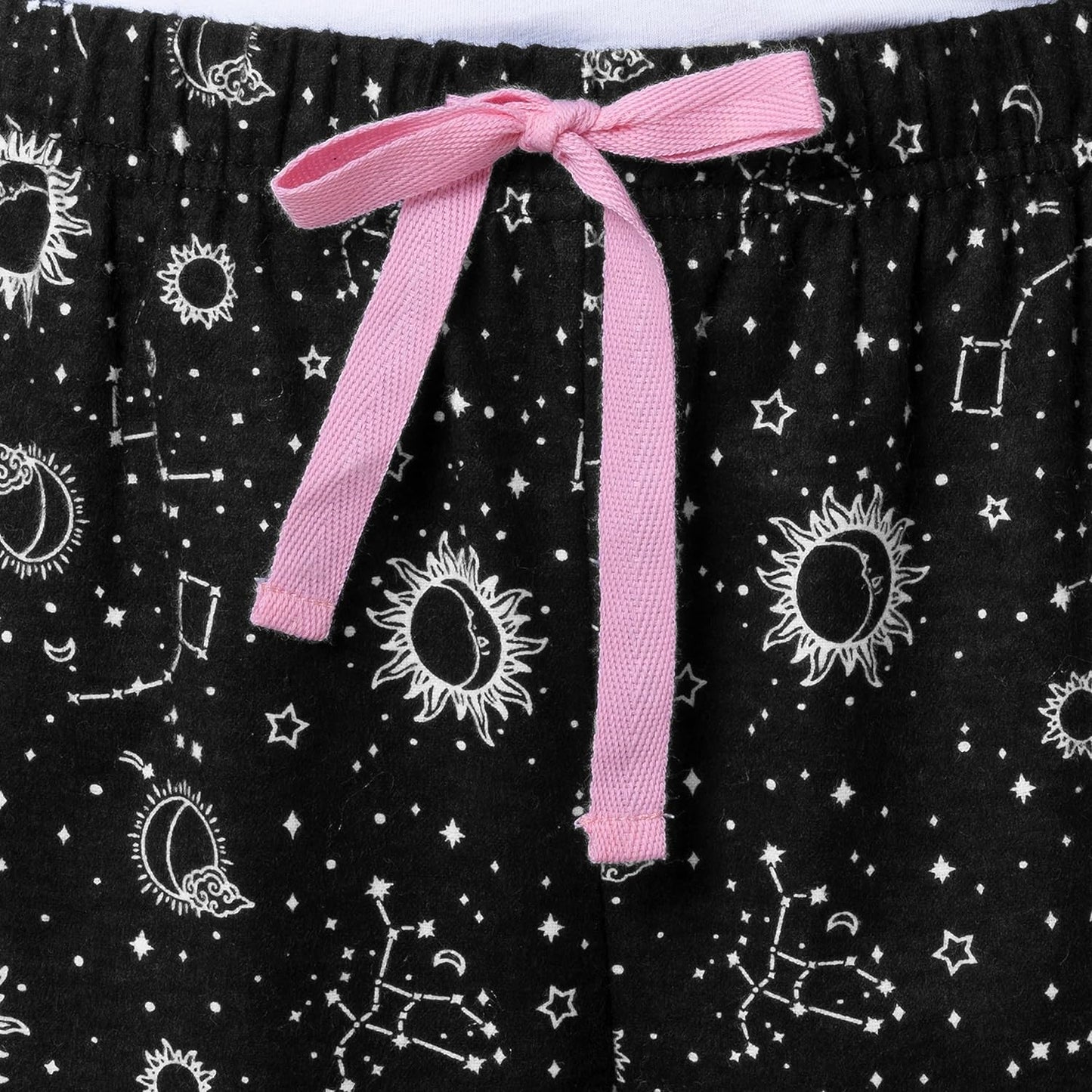 Fruit of the Loom Women's Waffle V-Neck Top and Flannel Pant Sleep Set