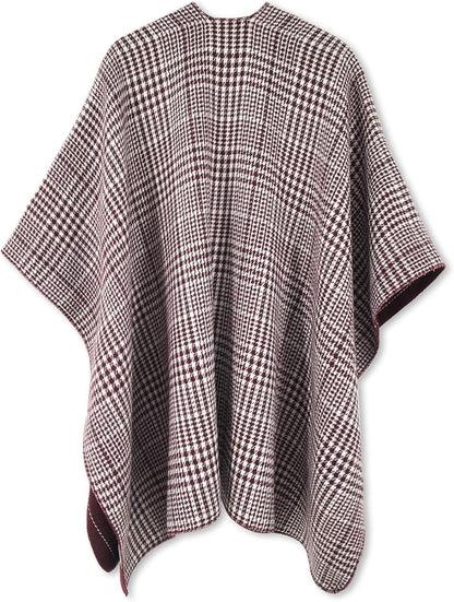 Women's Shawl Wrap Poncho Ruana Cape Open Front Cardigan Shawls for Fall Winter