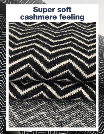 Womens Large Cross Front Poncho Sweater Wrap Topper Knitted Elegant Shawls Cape for Fall Winter