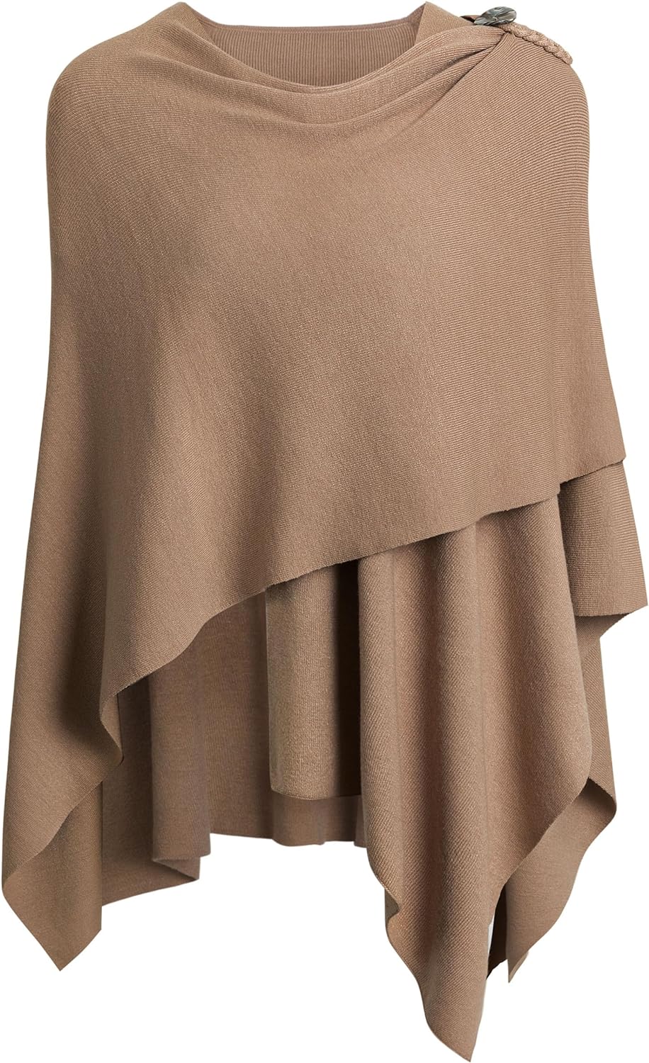 Womens Large Cross Front Poncho Sweater Wrap Topper Knitted Elegant Shawls Cape for Fall Winter