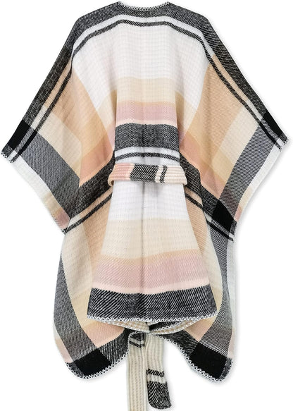 Women's Shawl Wrap Poncho Ruana Cape Open Front Cardigan Shawls for Fall Winter