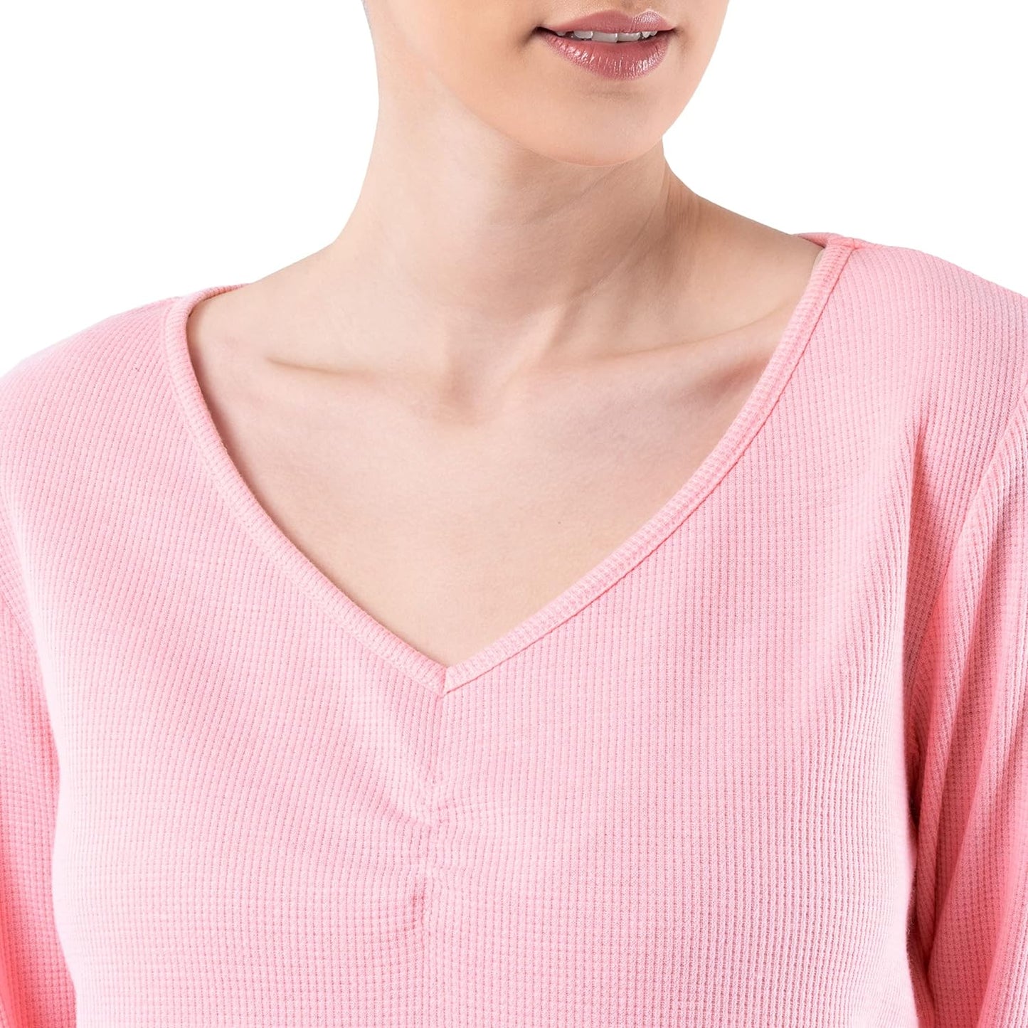 Fruit of the Loom Women's Waffle V-Neck Top and Flannel Pant Sleep Set