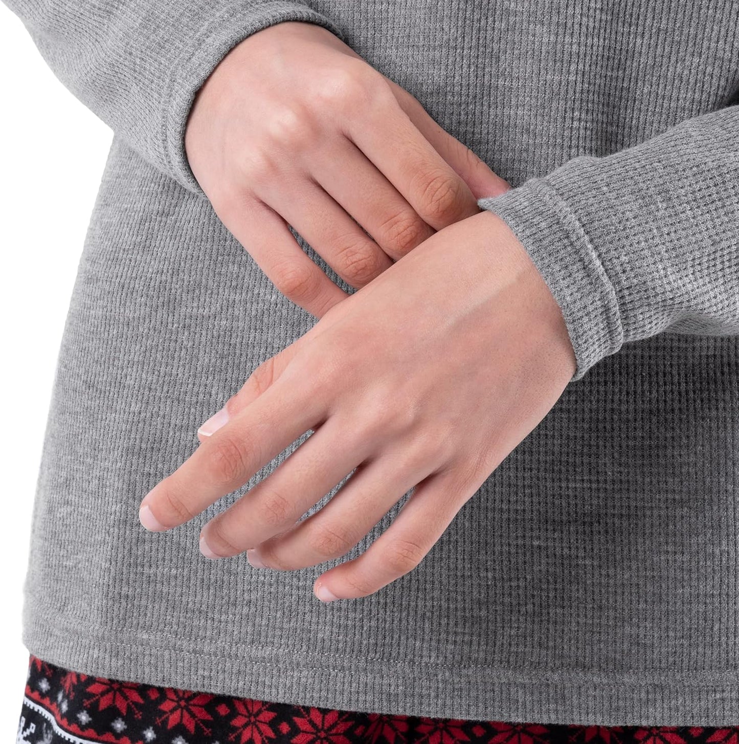 Fruit of the Loom Women's Waffle V-Neck Top and Flannel Pant Sleep Set