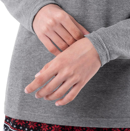 Fruit of the Loom Women's Waffle V-Neck Top and Flannel Pant Sleep Set