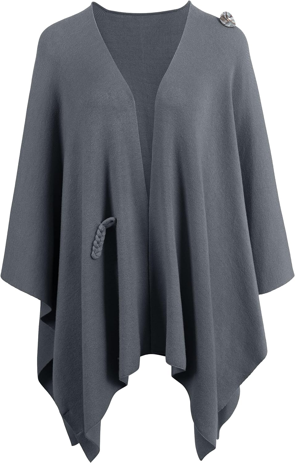 Womens Large Cross Front Poncho Sweater Wrap Topper Knitted Elegant Shawls Cape for Fall Winter