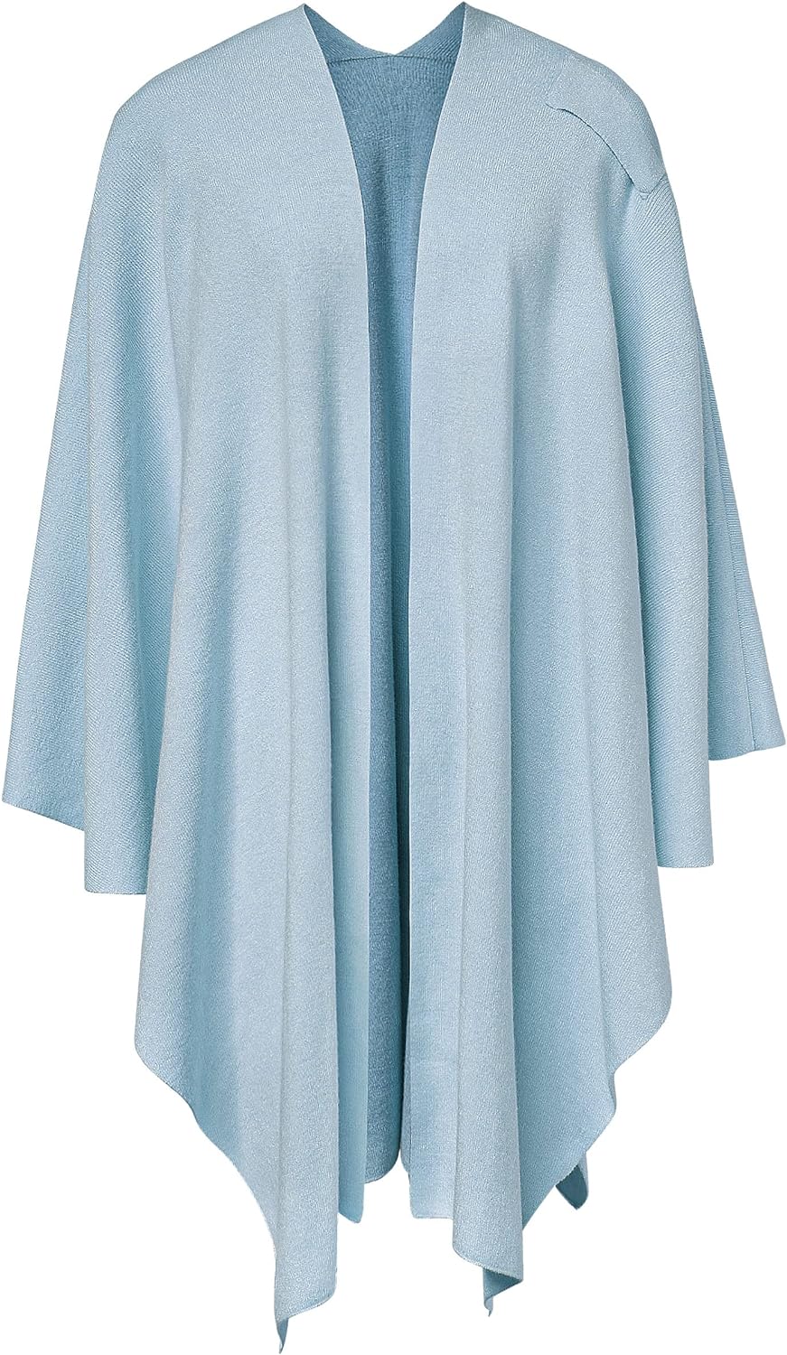 Womens Large Cross Front Poncho Sweater Wrap Topper Knitted Elegant Shawls Cape for Fall Winter