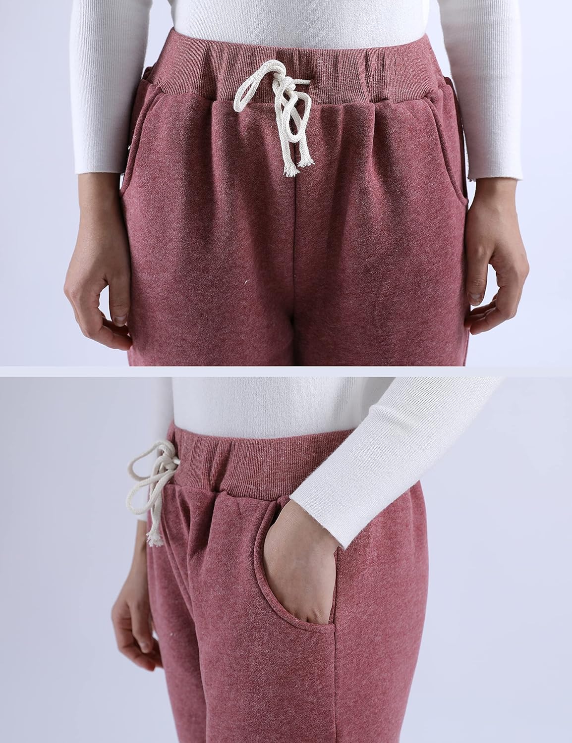 Women's Winter Warm Athletic Sweatpants Sherpa Lined Joggers Fleece Pants