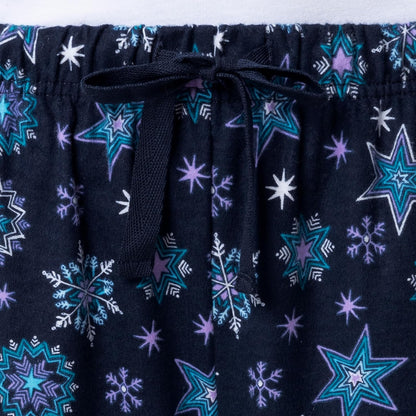 Fruit of the Loom Women's Waffle V-Neck Top and Flannel Pant Sleep Set