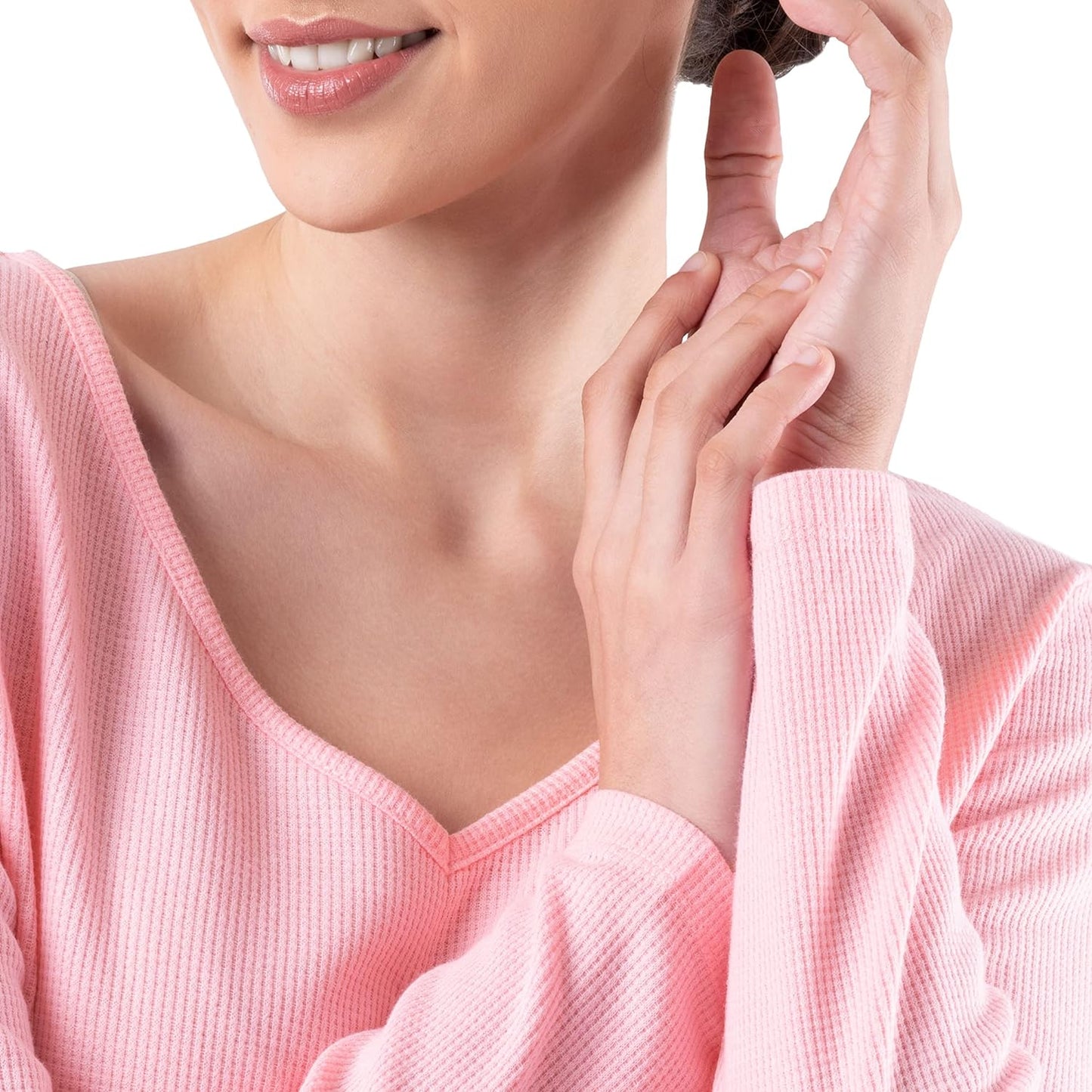 Fruit of the Loom Women's Waffle V-Neck Top and Flannel Pant Sleep Set