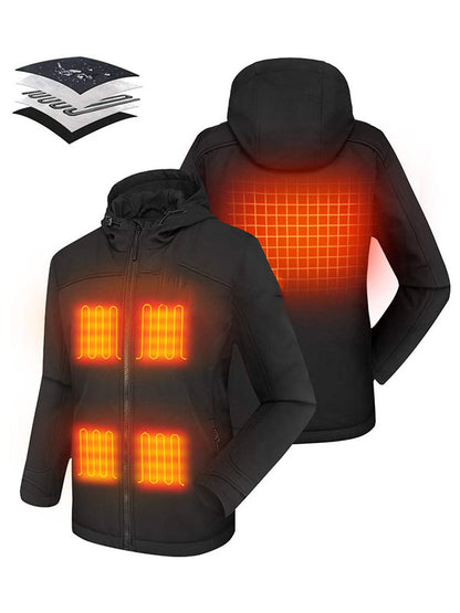 Women's heating jacket soft shell hand warmer with 7.4V battery pack