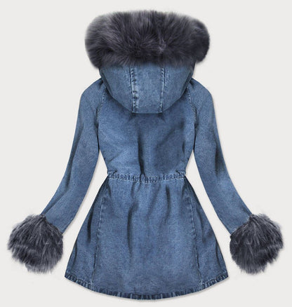 Denim jacket with fur B
