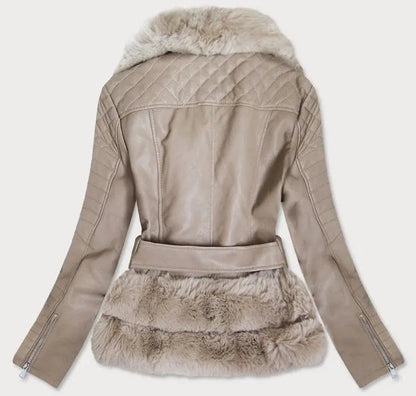 Beige fur jacket