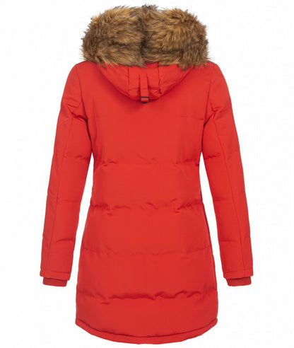 Fashion ladies parka coat with fur collar