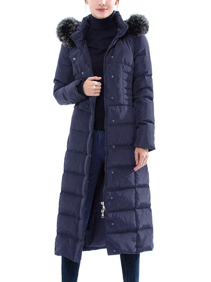 Women's hooded padded long down jacket fan fun down coat