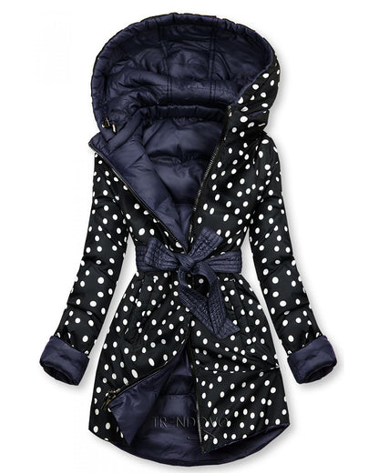 Ladies double-sided parka coat