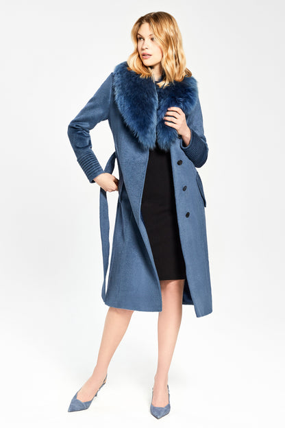 Long Coat with Fur Collar