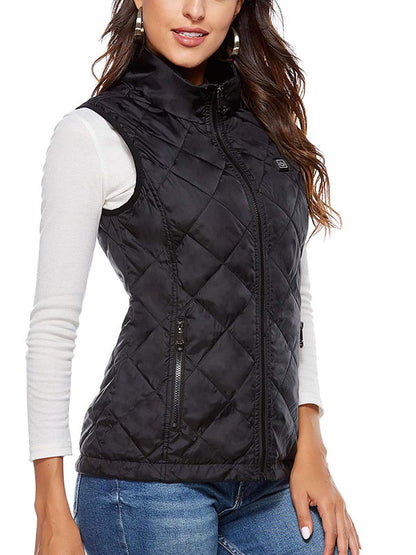 Ladies heated vest, 3 heating, 4 heating zones, washable neck heating jacket