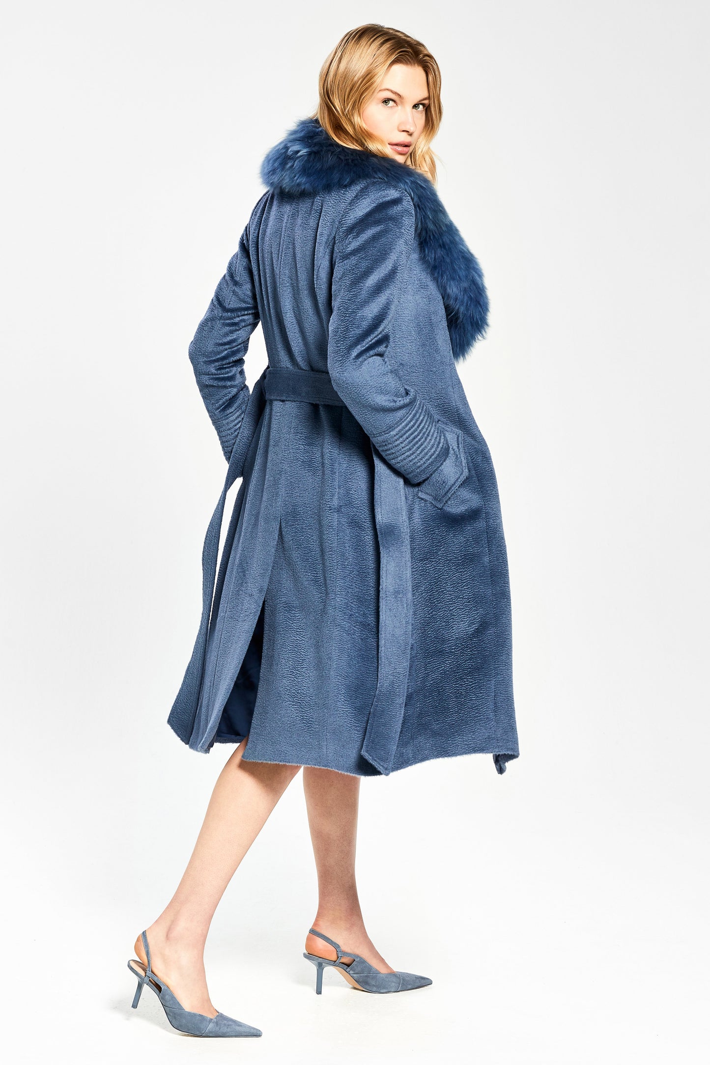 Long Coat with Fur Collar