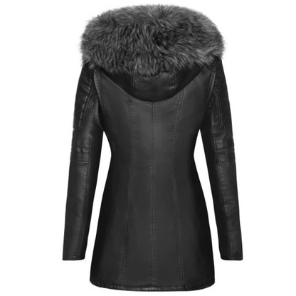 Long fur biker jacket