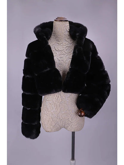 Women's faux fur coat teddy coat Sherpa coat chic modern elegant luxury fur