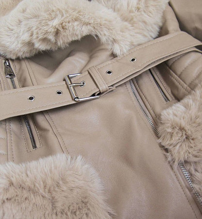 Beige fur jacket
