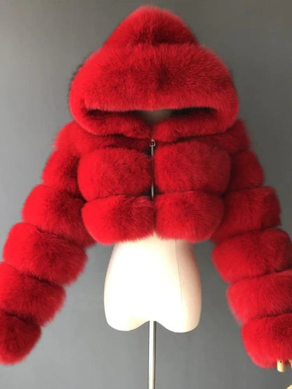 Women's faux fur coat teddy coat Sherpa coat chic modern elegant luxury fur