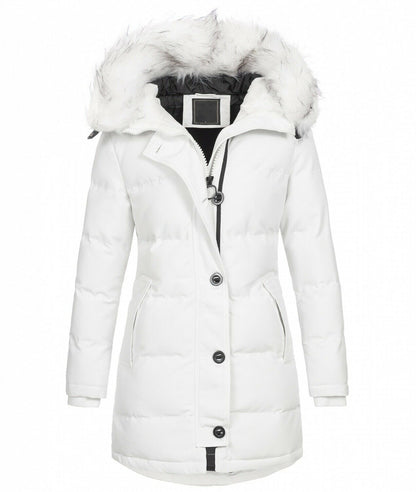 Fashion ladies parka coat with fur collar