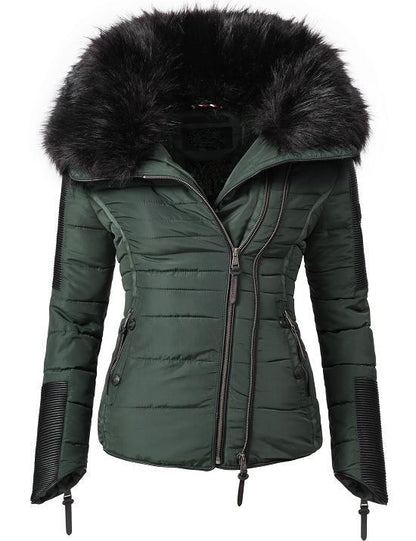 Women's short parka coat yellow